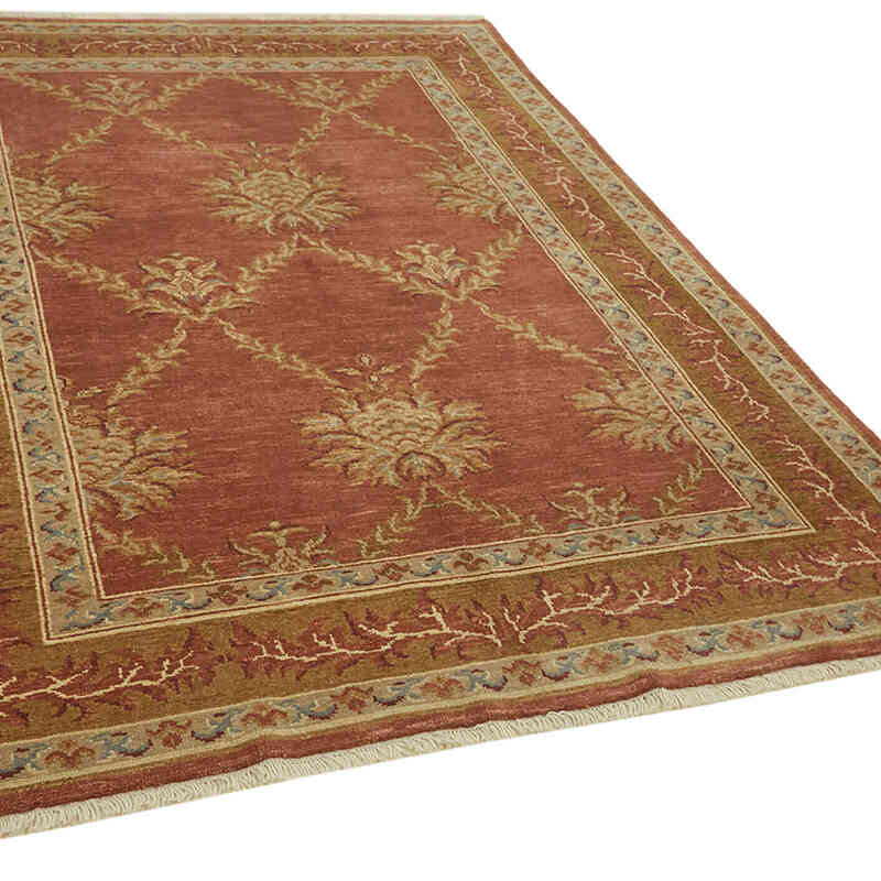 New Hand Knotted Wool Oushak Rug - 5' 9" x 7' 7" (69" x 91") - K0063247