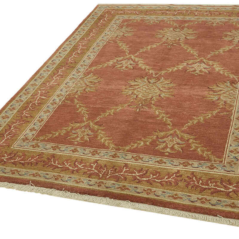 New Hand Knotted Wool Oushak Rug - 5' 9" x 7' 7" (69" x 91") - K0063247
