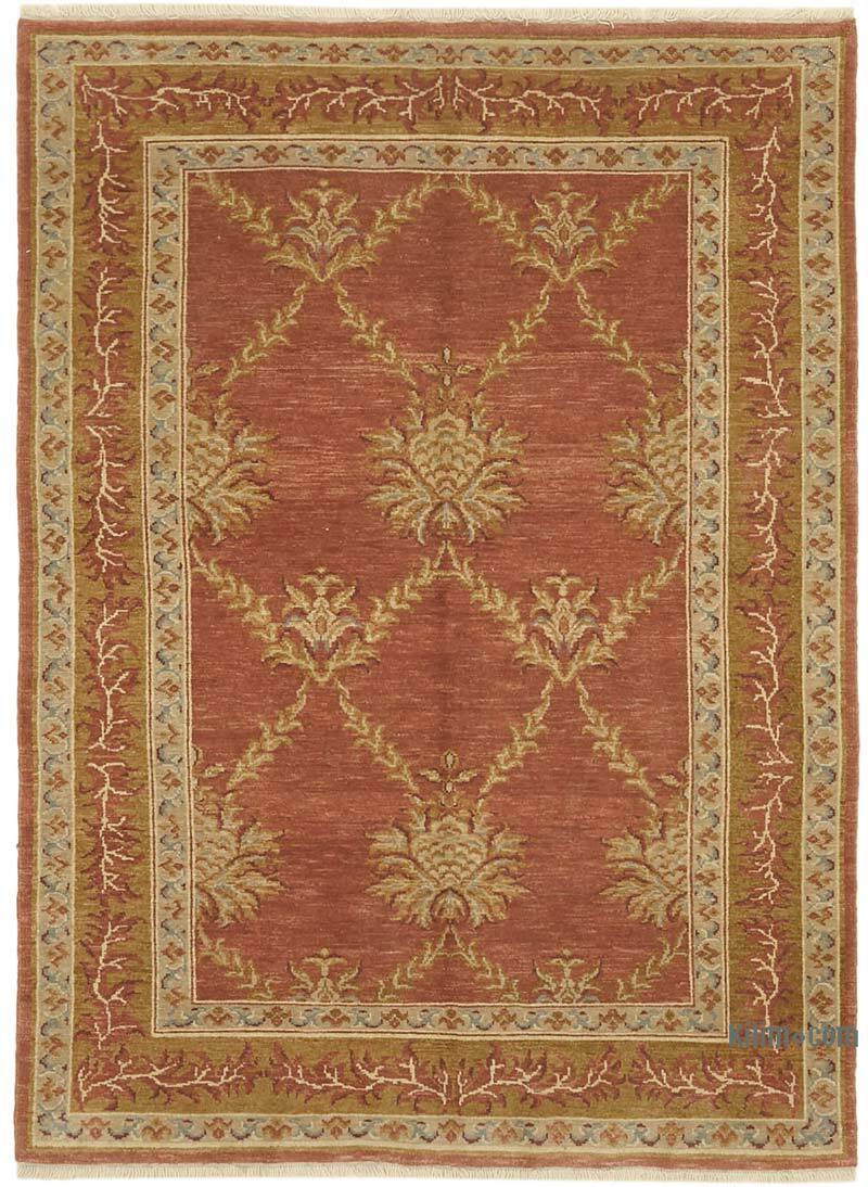 New Hand Knotted Wool Oushak Rug - 5' 9" x 7' 7" (69" x 91") - K0063247