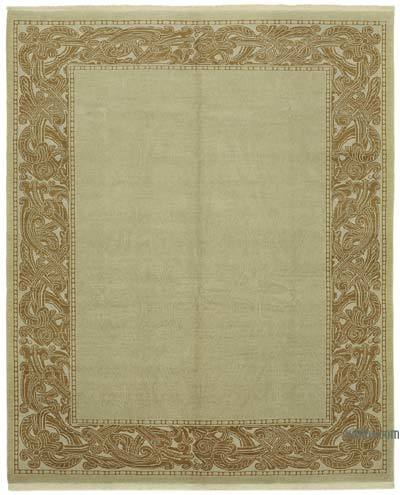 New Hand Knotted Wool Oushak Rug - 8' 2" x 9' 10" (98 in. x 118 in.)