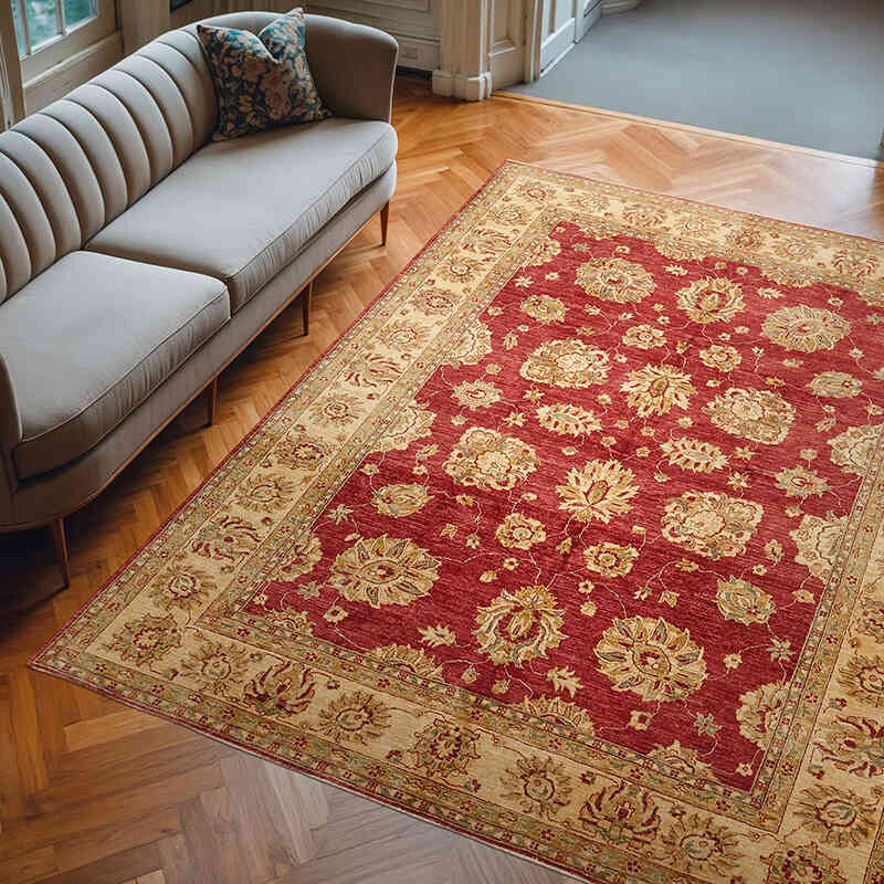 New Hand Knotted Wool Oushak Rug - 8' 1" x 9' 9" (97" x 117") - K0063267