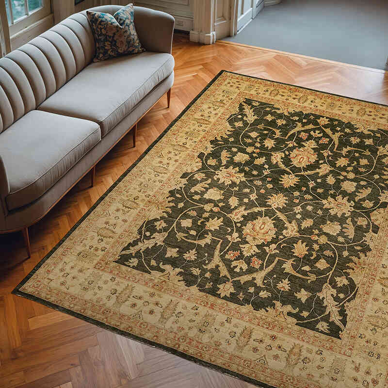 New Hand Knotted Wool Oushak Rug - 8' 2" x 10'  (98" x 120") - K0063276