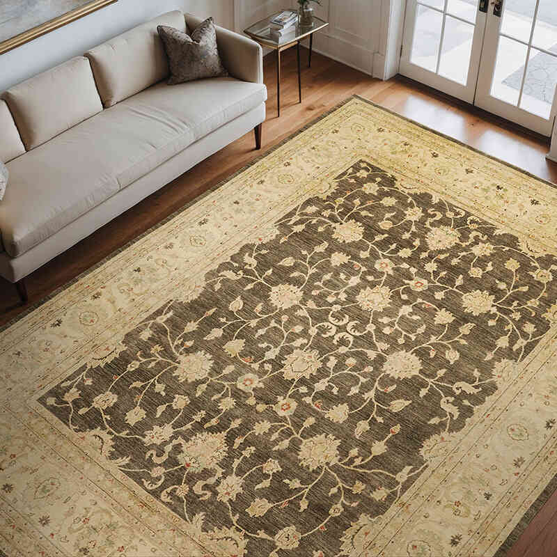 New Hand Knotted Wool Oushak Rug - 8' 10" x 11' 6" (106" x 138") - K0063288