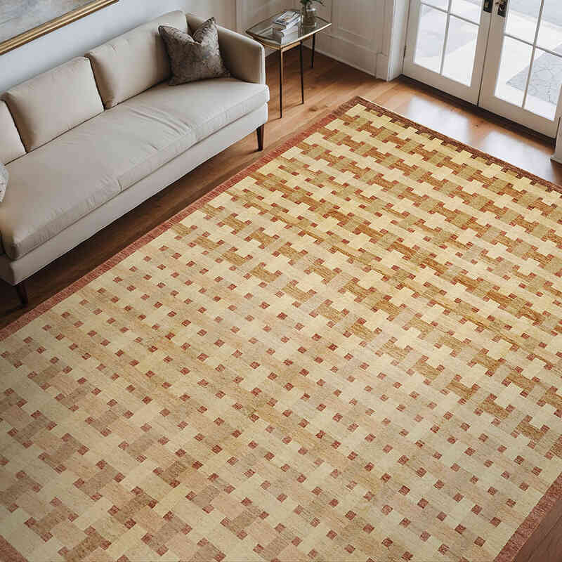 New Hand Knotted Wool Oushak Rug - 9'  x 11' 7" (108" x 139") - K0063290
