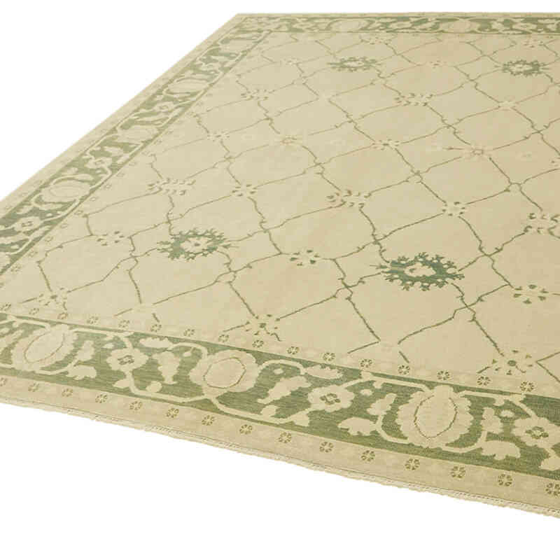 New Hand Knotted Wool Oushak Rug - 8' 1" x 9' 10" (97" x 118") - K0063310
