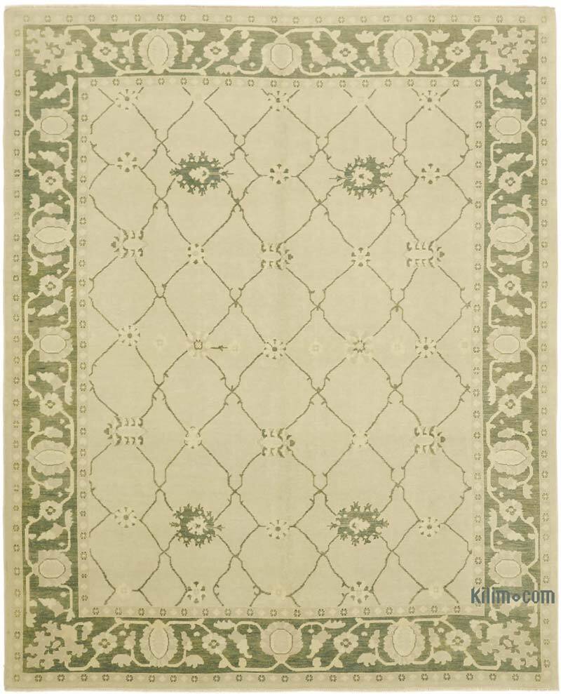 New Hand Knotted Wool Oushak Rug - 8' 1" x 9' 10" (97" x 118") - K0063310