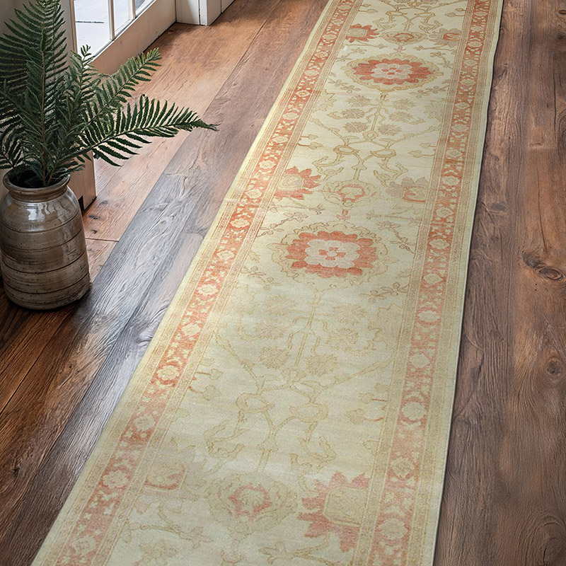 Nueva Alfombra Ushak Tejida a Mano - 77 cm x 403 cm - K0063322