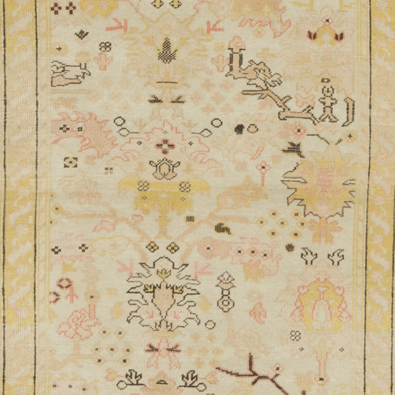 Nueva Alfombra Ushak Tejida a Mano - 90 cm x 363 cm - K0063347