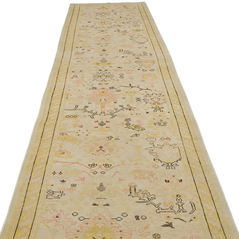 Nueva Alfombra Ushak Tejida a Mano - 90 cm x 363 cm - K0063347