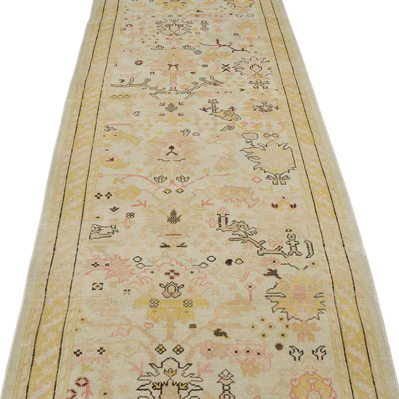 Nueva Alfombra Ushak Tejida a Mano - 90 cm x 363 cm - K0063347