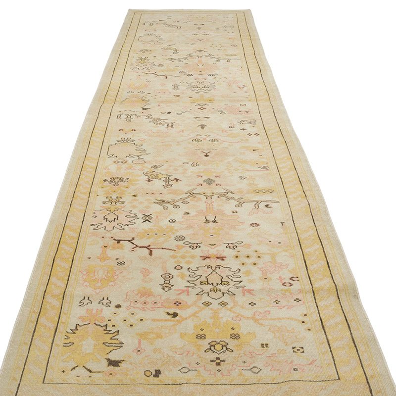 Nueva Alfombra Ushak Tejida a Mano - 90 cm x 363 cm - K0063347