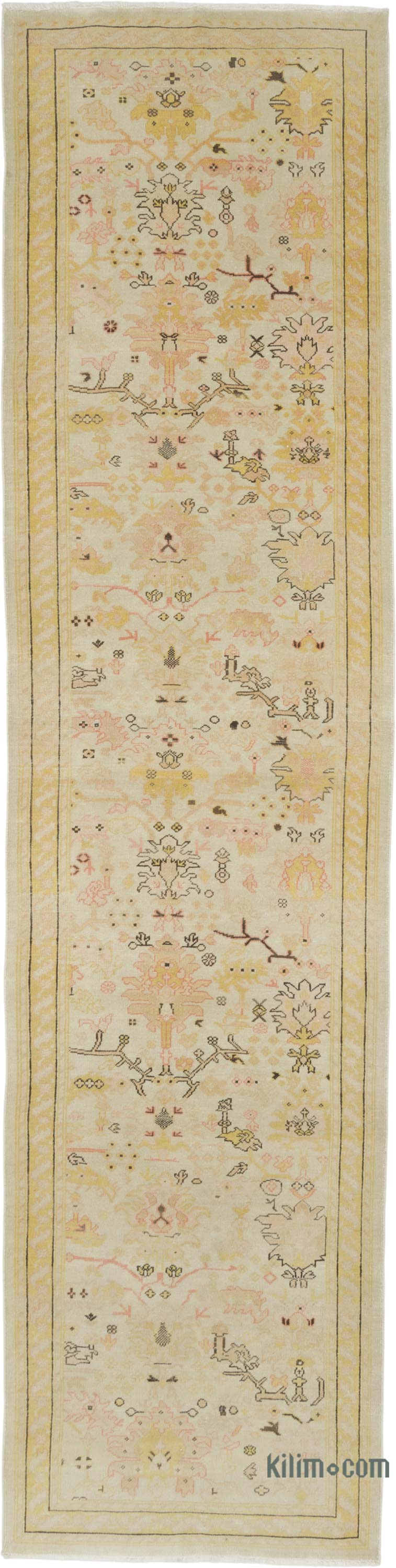 Nueva Alfombra Ushak Tejida a Mano - 90 cm x 363 cm - K0063347