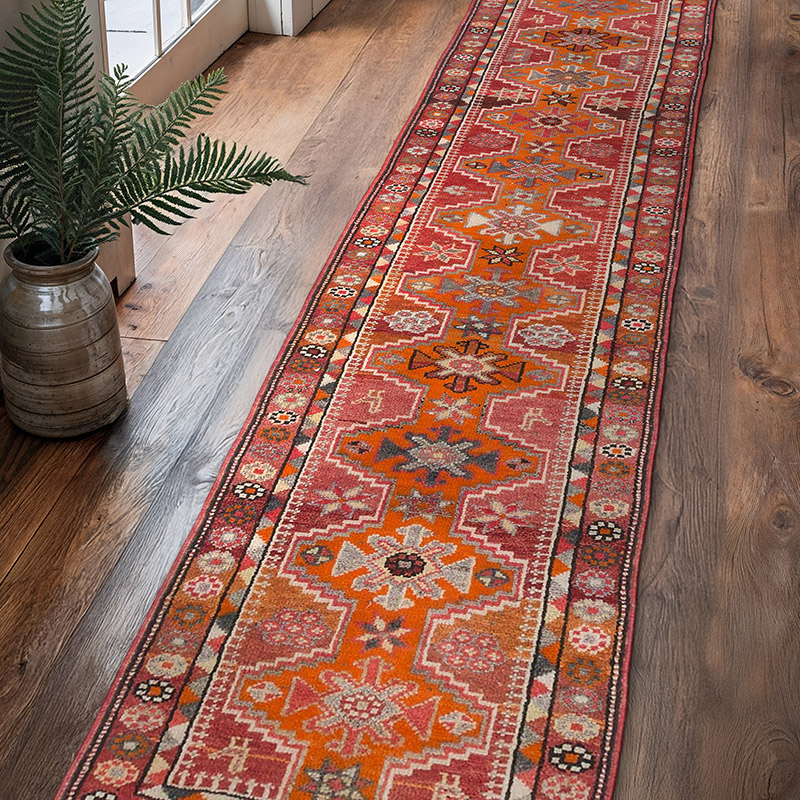 Vintage Tribal Runner Rug - 2' 9" x 12' 6" (33" x 150") - K0063392