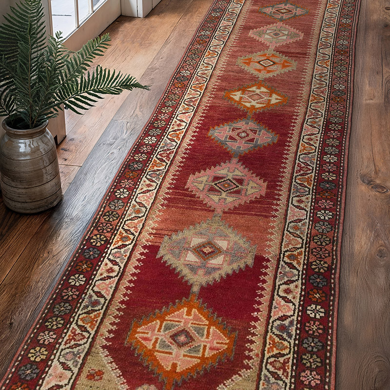 Vintage Tribal Runner Rug - 2' 9" x 10' 10" (33" x 130") - K0063396