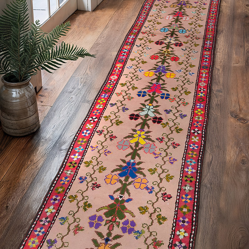 Alfombra Vintage de pasillo - 87 cm x 393 cm - K0063402