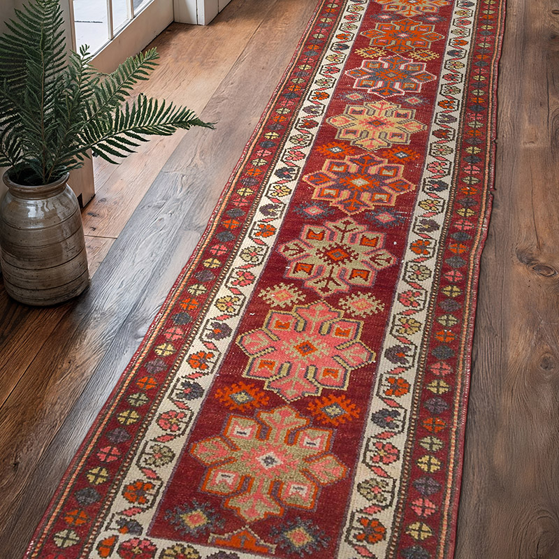 Alfombra Vintage de pasillo - 87 cm x 355 cm - K0063403