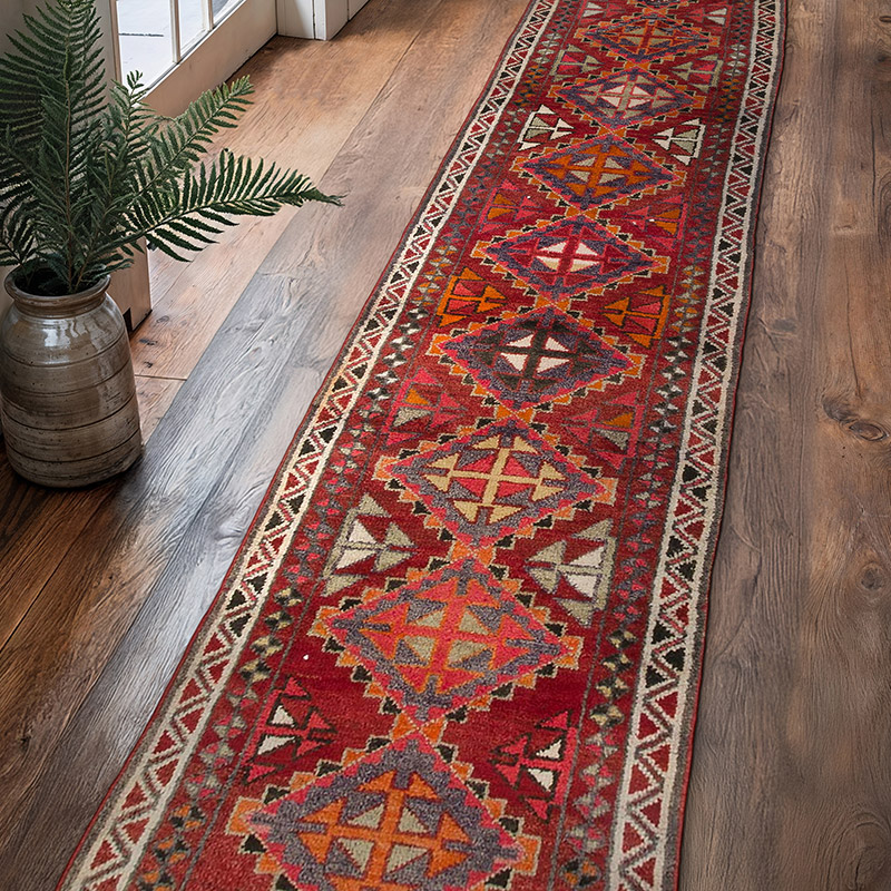 Vintage Tribal Runner Rug - 2' 11" x 13' 1" (35" x 157") - K0063404