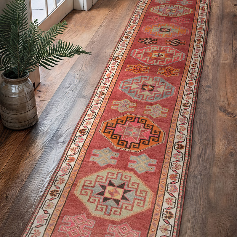 Alfombra Vintage de pasillo - 90 cm x 404 cm - K0063418
