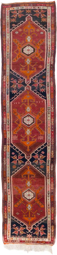 Vintage Tribal Runner Rug - 2' 11" x 12' 8" (35" x 152")