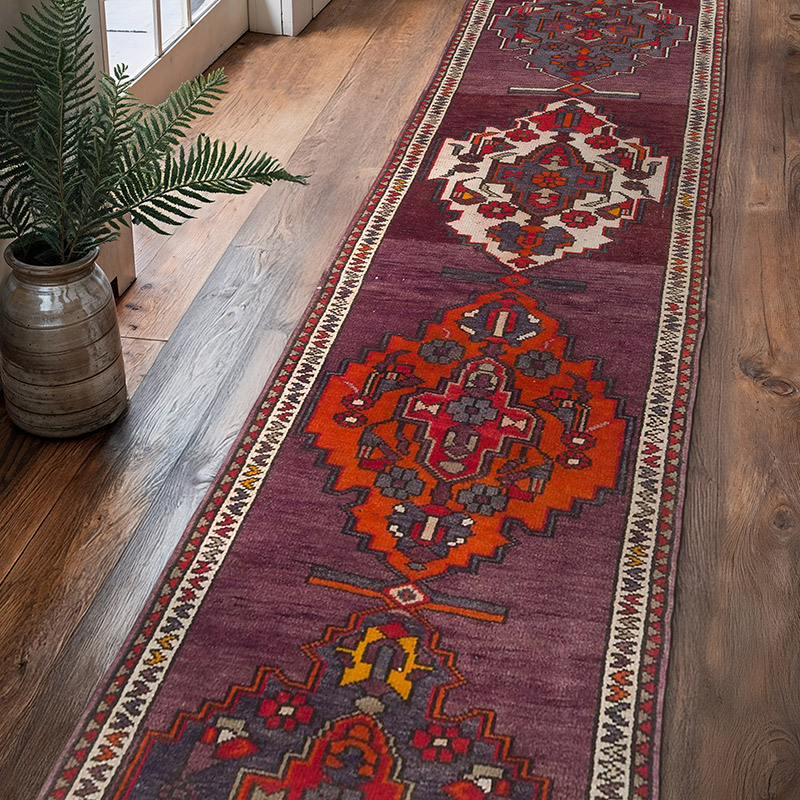 Vintage Tribal Runner Rug - 3'  x 12'  (36" x 144") - K0063432
