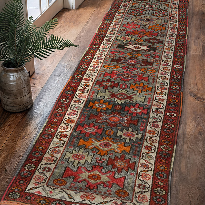 Alfombra Vintage de pasillo - 87 cm x 313 cm - K0063442