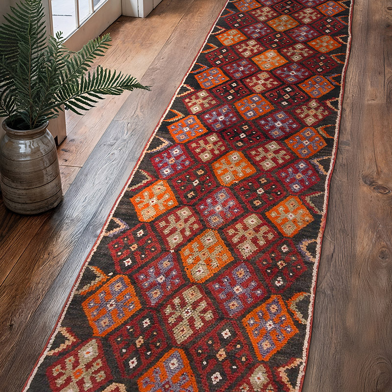 Alfombra Vintage de pasillo - 90 cm x 392 cm - K0063454