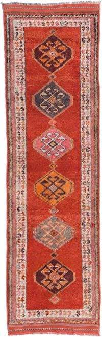 Kırmızı Vintage Anadolu Yolluk - 100 cm x 343 cm