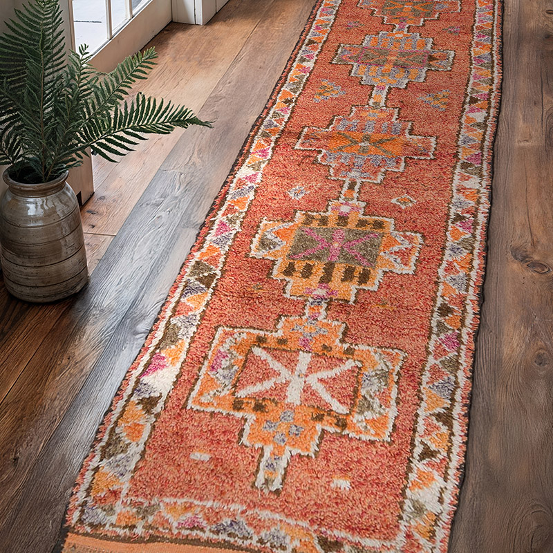 Vintage Tribal Runner Rug - 2' 11" x 11' 5" (35" x 137") - K0063463