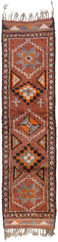Vintage Tribal Runner Rug - 2' 9" x 10' 7" (33" x 127")