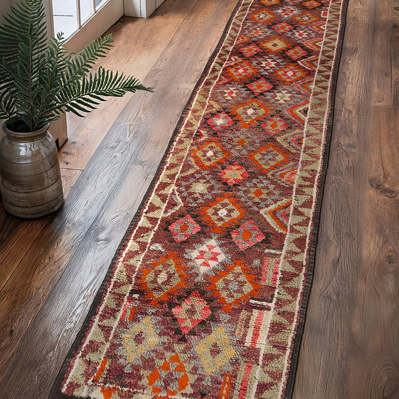 Vintage Tribal Runner Rug - 2' 10" x 13' 9" (34" x 165") - K0063480