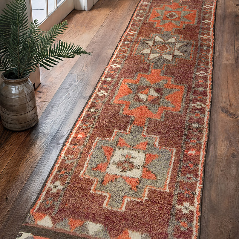 Vintage Tribal Runner Rug - 3'  x 11' 4" (36" x 136") - K0063482