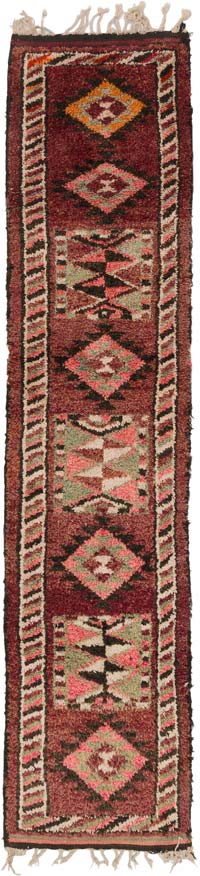 Vintage Tribal Runner Rug - 2' 9" x 12'  (33" x 144")