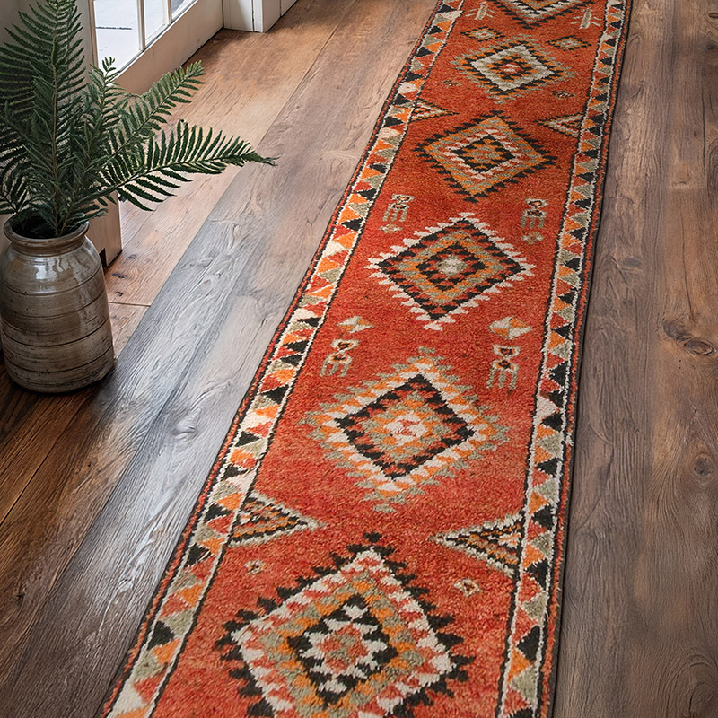 Alfombra Vintage de pasillo - 91 cm x 415 cm - K0063505