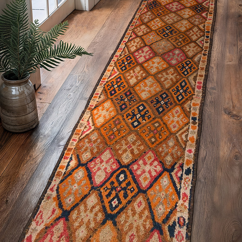 Alfombra Vintage de pasillo - 95 cm x 397 cm - K0063525