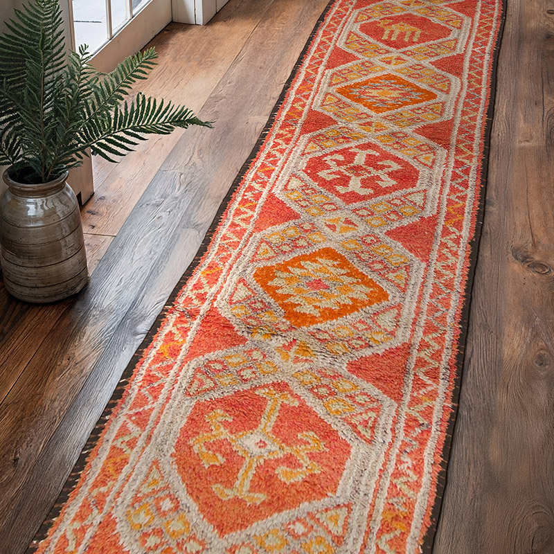 Alfombra Vintage de pasillo - 86 cm x 390 cm - K0063530