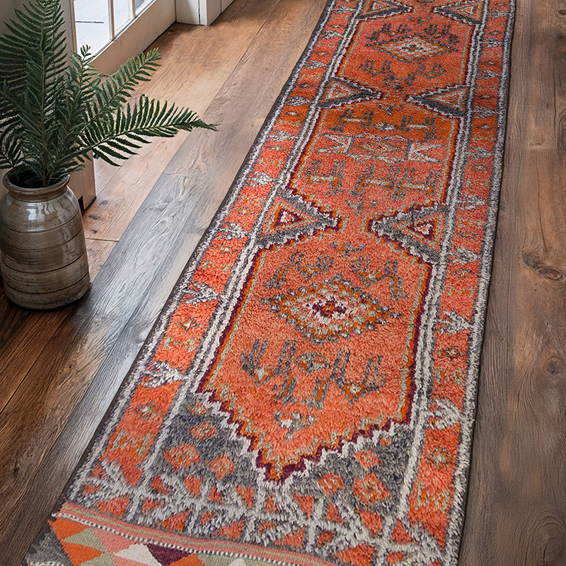 Vintage Tribal Runner Rug - 3' 1" x 11' 11" (37" x 143") - K0063539