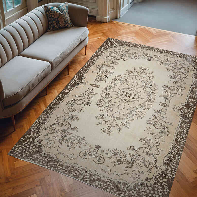 Alfombra Vintage Turca Anudada a Mano - 201 cm x 303 cm - K0063554