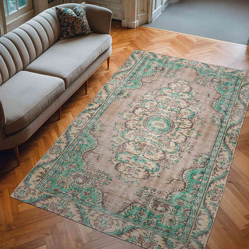 Alfombra Vintage Turca Anudada a Mano - 180 cm x 285 cm - K0063556