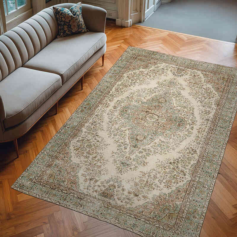 Alfombra Vintage Turca Anudada a Mano - 200 cm x 310 cm - K0063583
