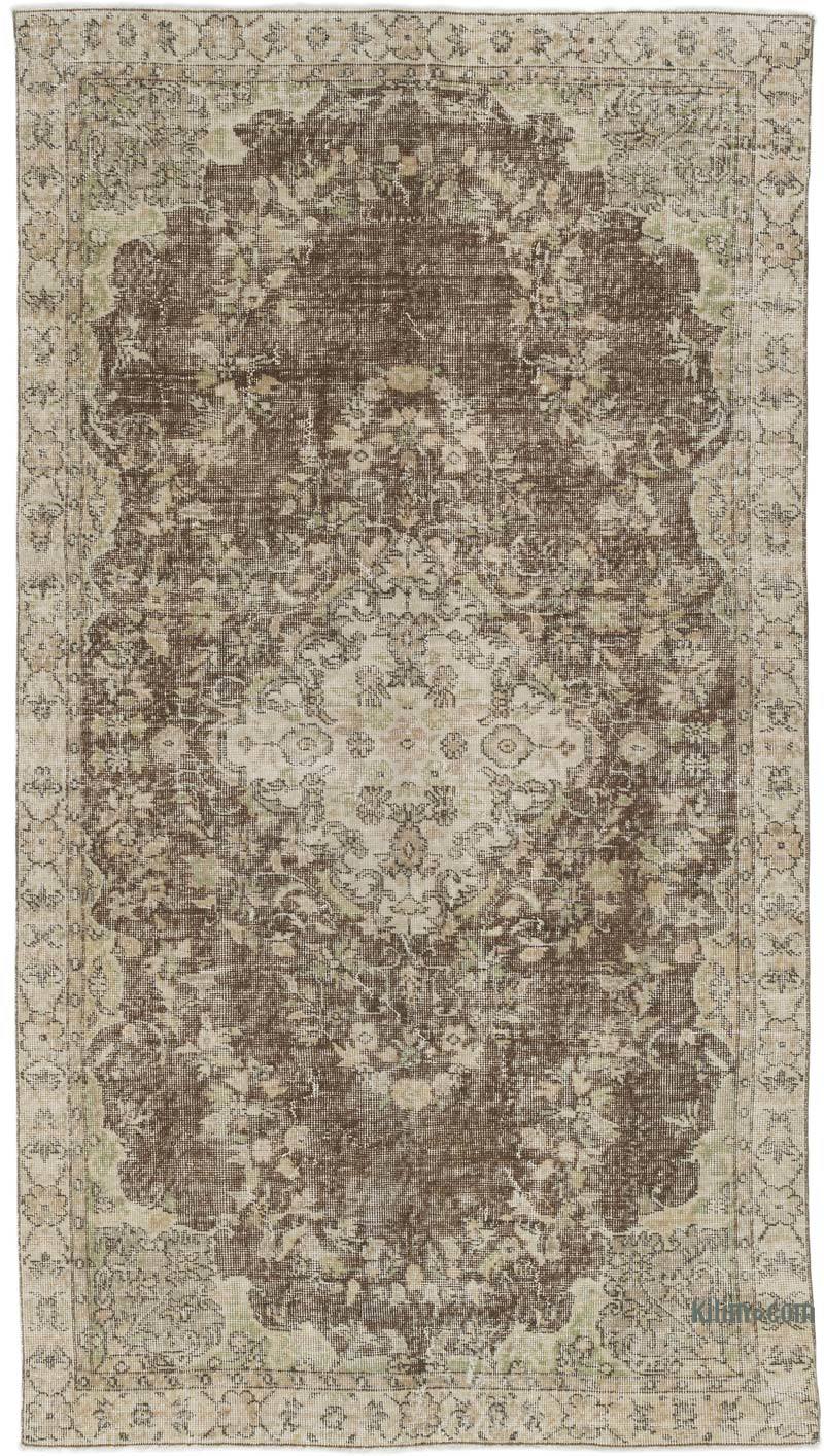 Alfombra Vintage Turca Anudada a Mano - 141 cm x 254 cm - K0063619