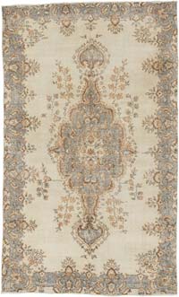 Vintage Turkish Hand-Knotted Rug - 5' 7" x 9' 1" (67" x 109")