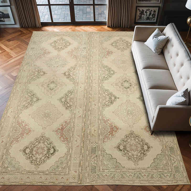 Vintage Turkish Hand-Knotted Rug - 9' 3" x 13' 3" (111" x 159") - K0063689