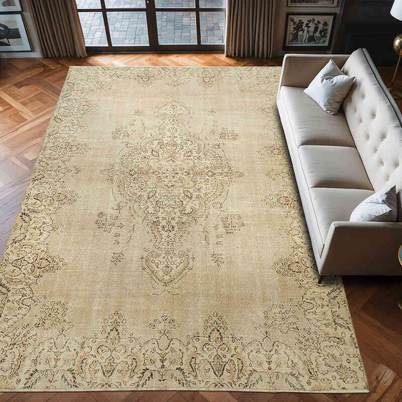 Vintage Turkish Hand-Knotted Rug - 7' 10" x 12' 2" (94" x 146") - K0063691