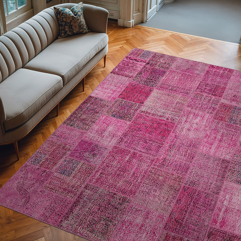Patchwork Hand-Knotted Turkish Rug - 8'  x 9' 10" (96" x 118") - K0063780