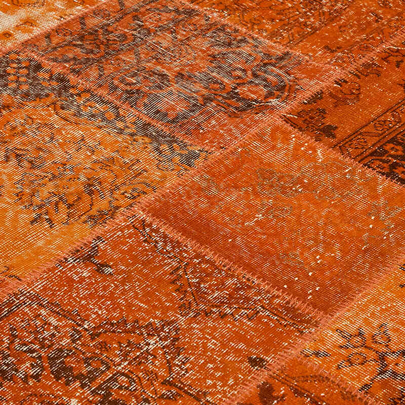 Patchwork Hand-Knotted Turkish Rug - 8' 2" x 9' 10" (98" x 118") - K0063783
