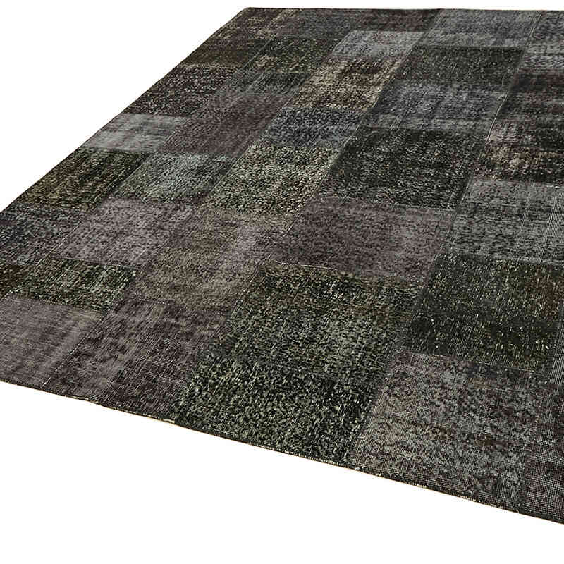 Patchwork Hand-Knotted Turkish Rug - 8' 2" x 9' 10" (98" x 118") - K0063786