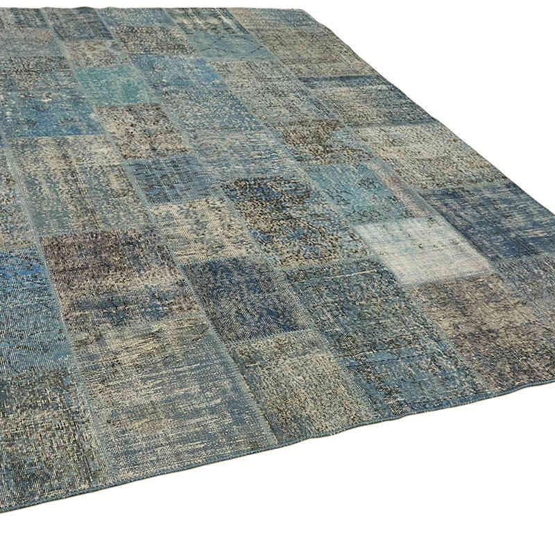 Patchwork Hand-Knotted Turkish Rug - 8' 2" x 9' 10" (98" x 118") - K0063792
