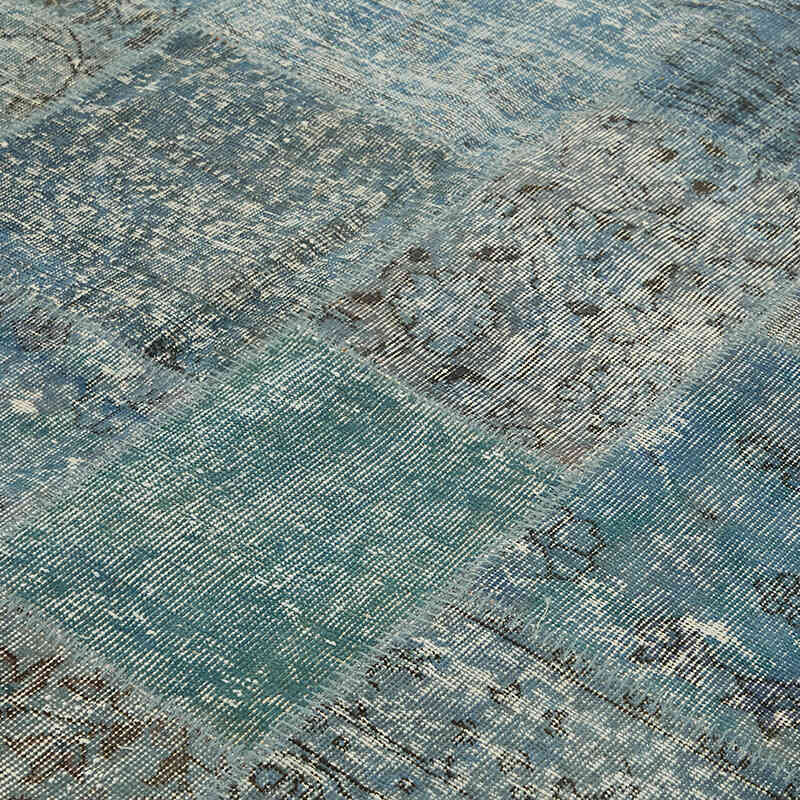 Patchwork Hand-Knotted Turkish Rug - 8' 2" x 9' 10" (98" x 118") - K0063792