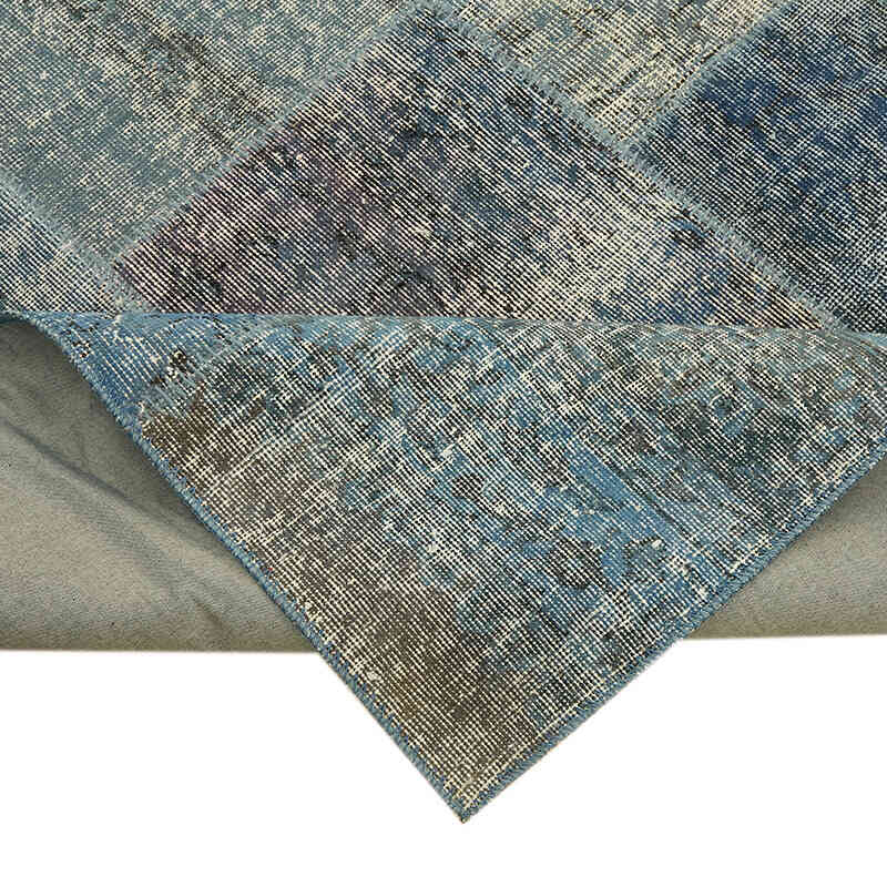 Patchwork Hand-Knotted Turkish Rug - 8' 2" x 9' 10" (98" x 118") - K0063792