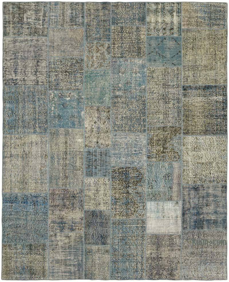 Patchwork Hand-Knotted Turkish Rug - 8' 2" x 9' 10" (98" x 118") - K0063792